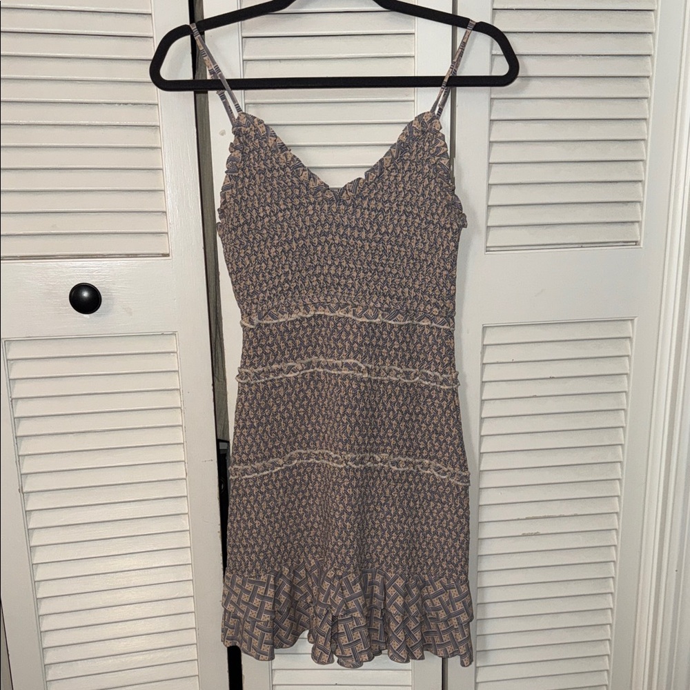 The Impeccable Pig Brown Patterned Mini Dress